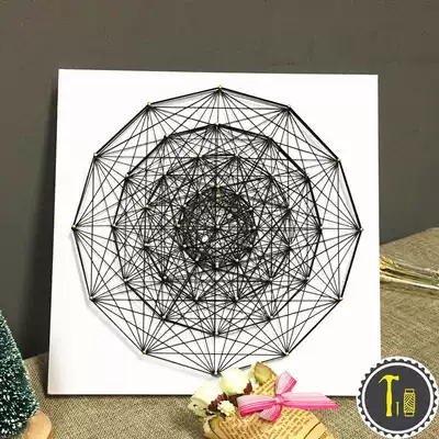 Geometric graphics multi-circle nail painting creative parent-child diy handmade material wrapped yarn winding painting
