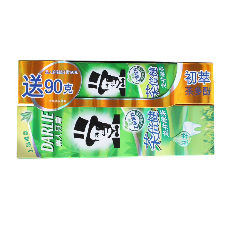 黑人茶倍健龙井绿茶190g送90g牙膏优惠装 多省包邮