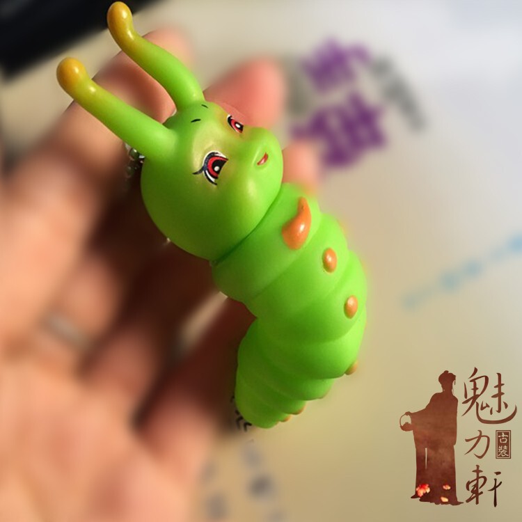 Hua Qiangu Bug's Same Style Sugar Treasure Pendant/Kidsren's Toy Keychain/Green Sugar Treasure Caterpillar Photo Studio Photo