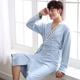 Áo ngủ cotton nam mùa xuân và mùa thu Hàn Quốc Áo tắm nam dễ thương Phim hoạt hình dễ thương Cotton Teen Nhật Bản mỏng Yukata đầm ngủ đẹp Night Robe