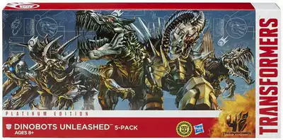 Transformers 2014 Movie 4 Platinum Qualified Machine Dinosaur Metal Transparent 5-Man Set