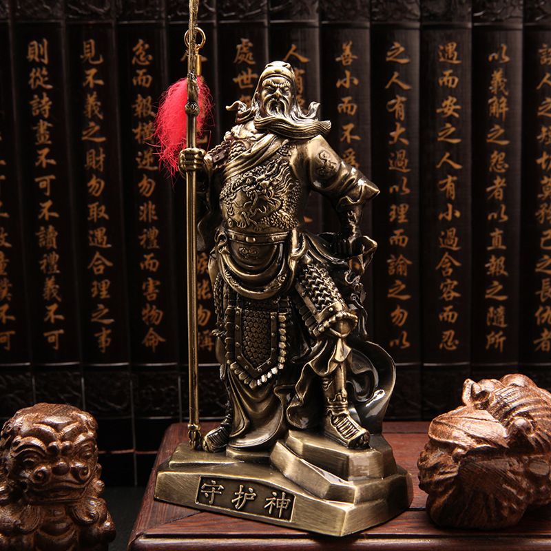 车载战神关公汽车香水座 高档汽车摆件 佛像保平安 大号合金香水