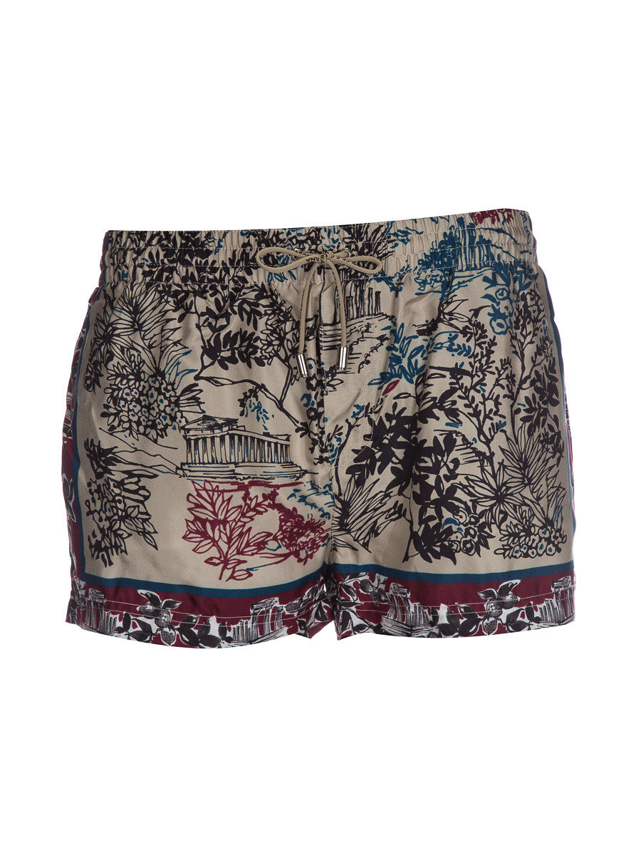 Dolce&Gabbana 彩色印花抽绳松紧腰短裤