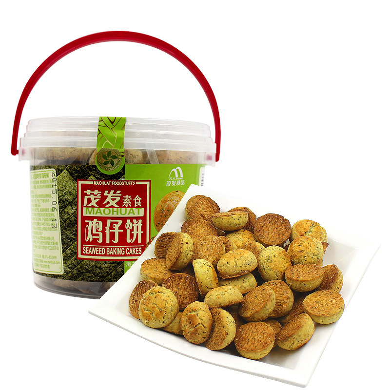 【天猫超市】茂发 香港鸡仔饼(海苔)280g 素食饼干 休闲食品小吃
