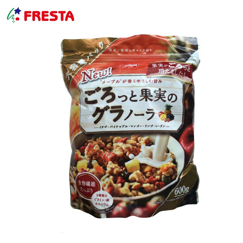 日本nissen日清麦片综合水果燕麦早餐/水果谷物麦脆麦片600g