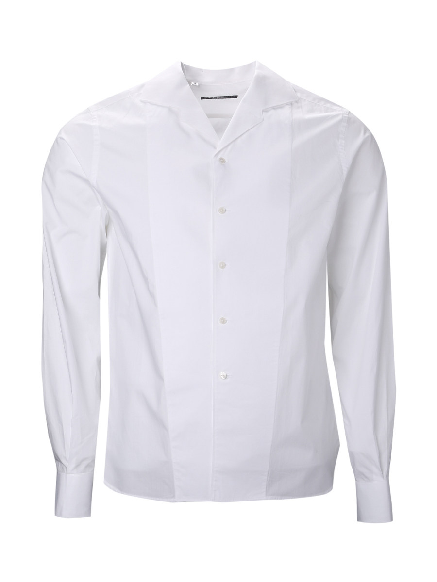 Dolce&Gabbana 白色枪驳领长袖衬衫