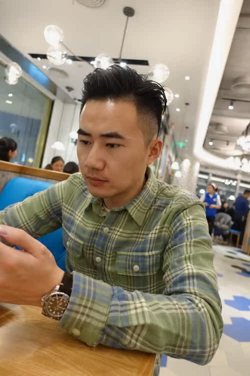 BF15秋冬新款加厚双层格子衬衫男士长袖 纯棉休闲复古修身潮衬衣