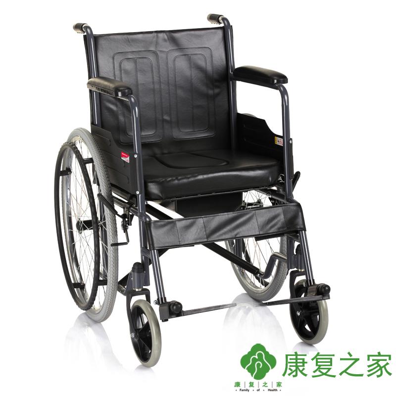 鱼跃轮椅H058B带餐桌 带座便 折叠轻便轮椅 老年人轮椅车加宽轮椅