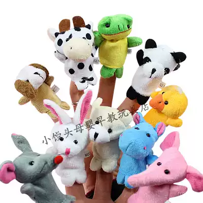 Genuine animal finger doll toy early education storytelling hand puppet children toy white rabbit mouse cat puppy