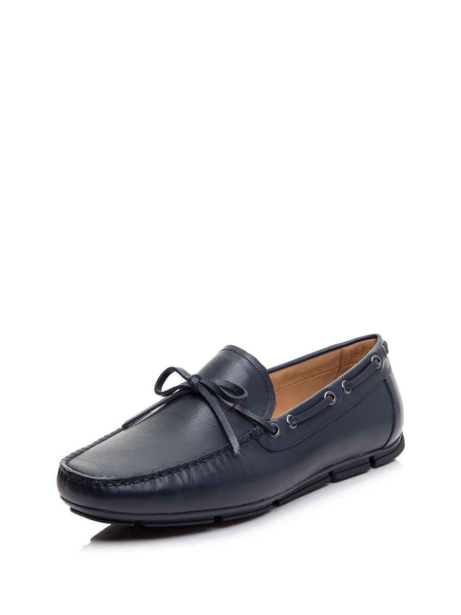 TRANOI 藏蓝色穿插带饰乐福鞋