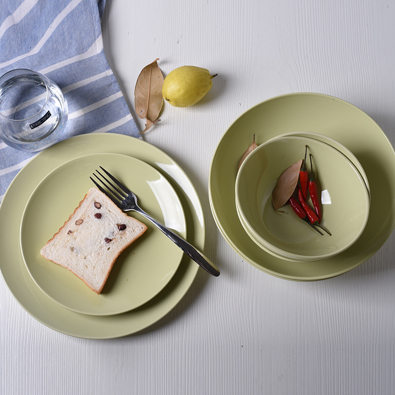 Eurostyle minimalist Western dining cutlery dishes Dish Suit Home Plate Dishes Salad Bowls Deep Pan Creative Ceramic Cake Tray