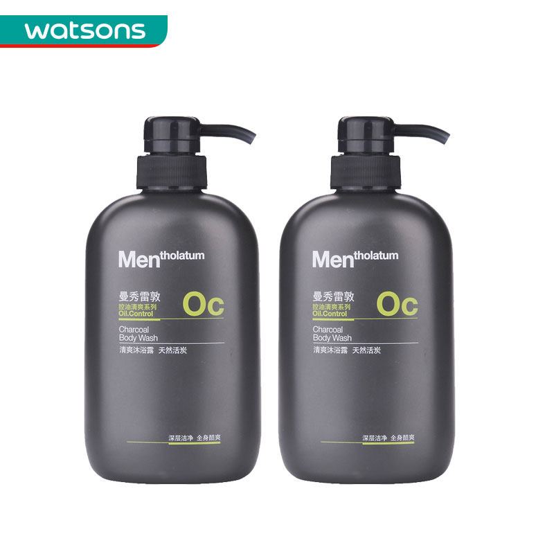 【屈臣氏】组合价 曼秀雷敦男士清爽沐浴露-天然活炭500毫升*2件