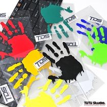 TUTU car sticker-Tide brand blood Palm graffiti palm print reflective sticker car sticker decal