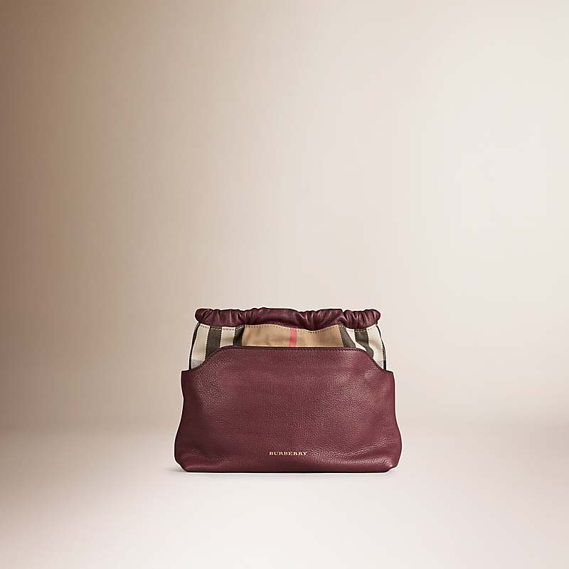 BURBERRY/博柏利小号 House 格纹皮革克拉什手袋 39630401
