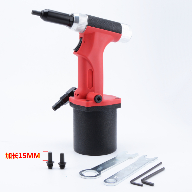 Lianxi Seiko industrial grade pneumatic nail gun extended nozzle Stainless steel core pulling nail riveting gun Light and labor-saving