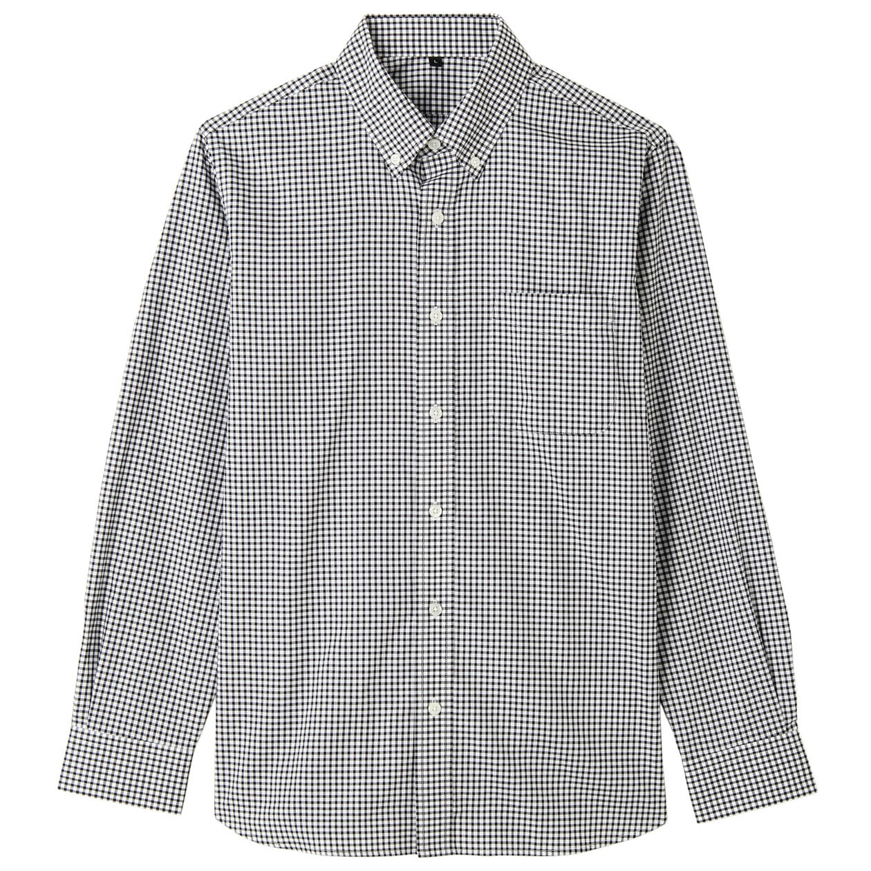 无印良品MUJI 男式 牛津棉格子定型纽扣领衬衫