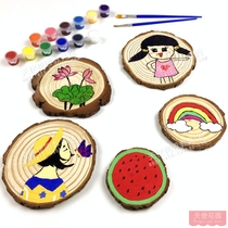 Creative handmade natural pine wood chips kindergarten white embryo art materials classroom corridor hanging wall decorations