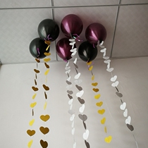 Love pull strip decoration wedding Valentines Day anniversary birthday Golden Silver Frosted Gold heart-shaped flower flag