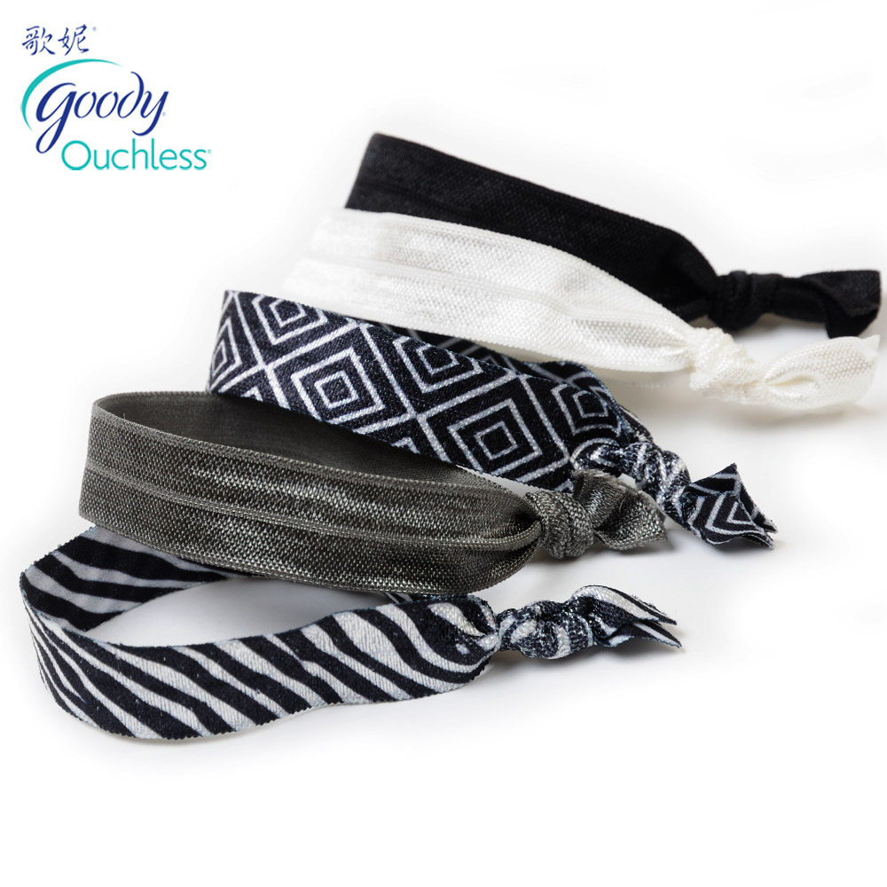 Goody/歌妮美国发饰 发圈 零压力无痕打结 发绳  头绳 皮筋 5条