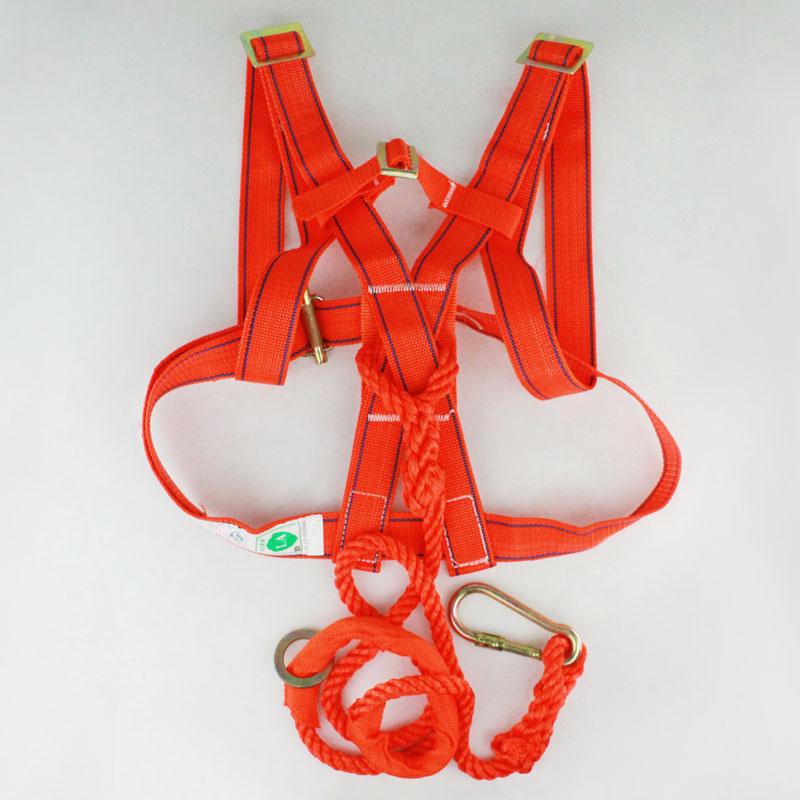 Fire single-back safety belt high-altitude work outdoor construction rock climbing safety rope high-altitude safety belt construction belt