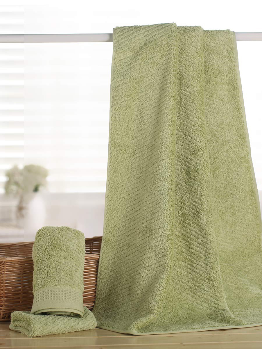 terry palmer|绿色蜂窝1浴1面1方埃及棉三件套