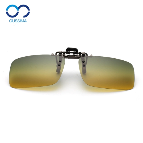 День и ночь использование поляризованных зеркальных клипов миопия мужская и женская вождение ночное зеркальное зеркало зажимы солнцезащитные очки