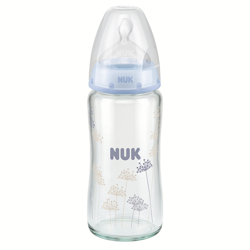 德国NUK婴儿奶瓶 宽口径玻璃奶瓶 新生儿宝宝防胀气奶瓶240ml包邮