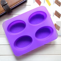 Tự làm khuôn xà phòng gấp bốn lần cây thiên đường silicone khuôn hình bầu dục khuôn làm bánh bao
