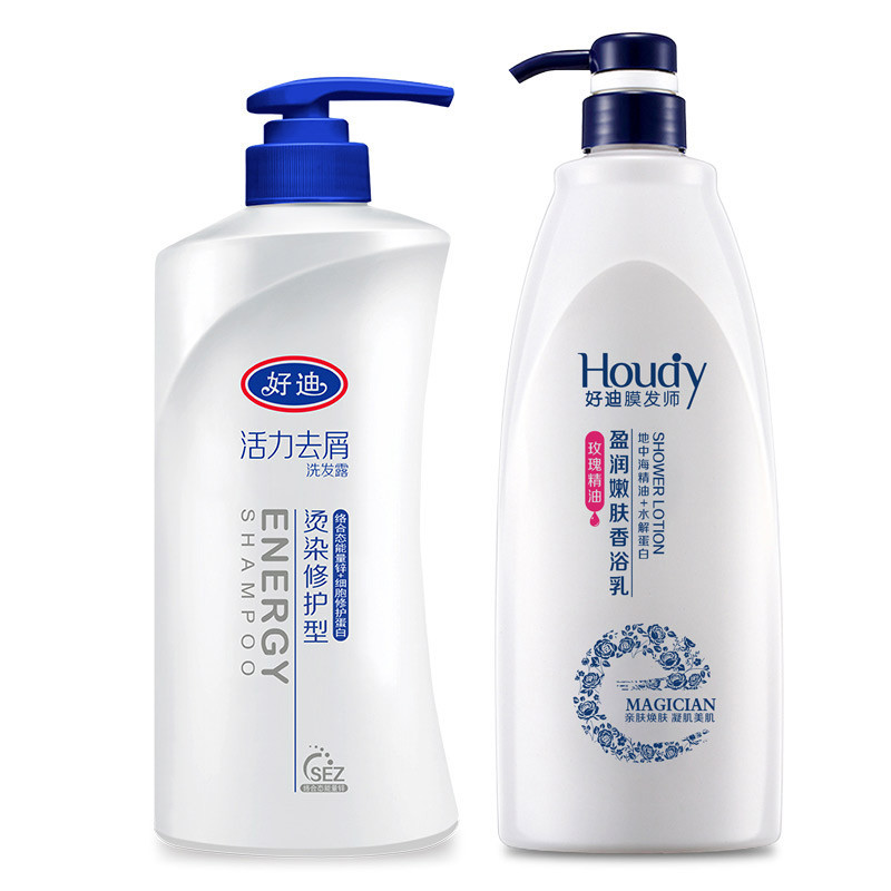 好迪膜发师盈润嫩肤香浴乳1L+好迪活力去屑洗发露烫染修护型750ml