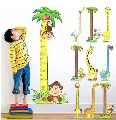 Small Monkey Giraffe Weight Height Patch D Children's House Cartoon Applique Color Removable Without Injury Wall Applique