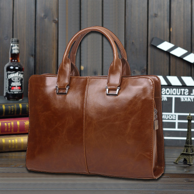 New men's handbags horizontal Korean men's bag shoulder messenger business computer briefcase retro tide bag