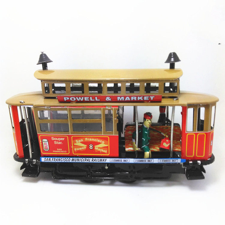 MS639 Los Angeles Tram Retro Nostalgic Tin Toys After 80 Collect boutique clockwork toys