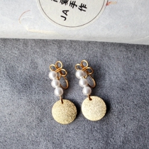 Handmade original custom painless mosquito repellent coil ear clip invisible ear clip pearl round earring earring