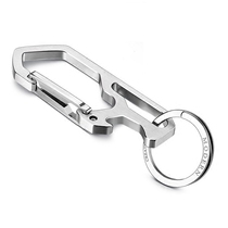 German Modern three-in-one stainless steel key buckle mens waist hanging key ring Bottle Opener Lock Spoon