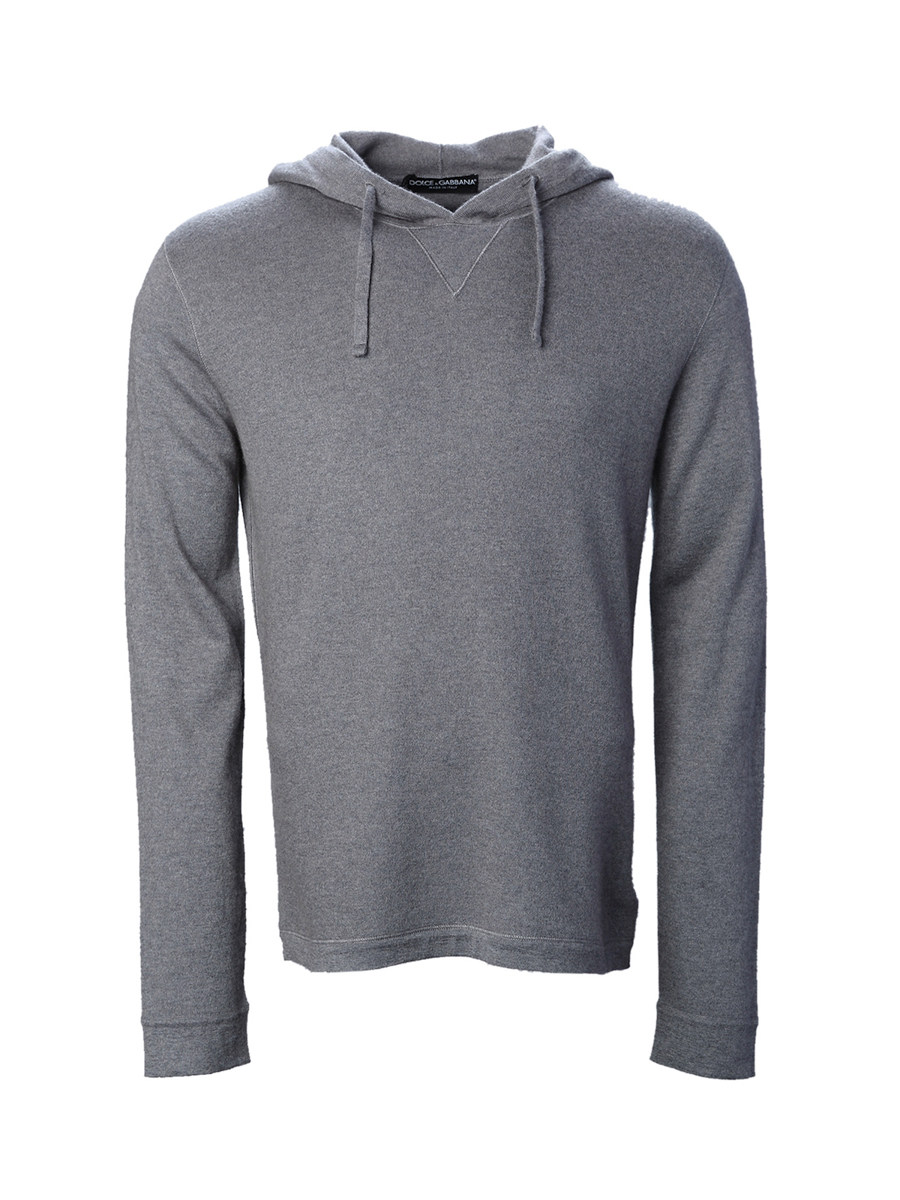 Dolce&Gabbana 灰色连帽简洁修身卫衣