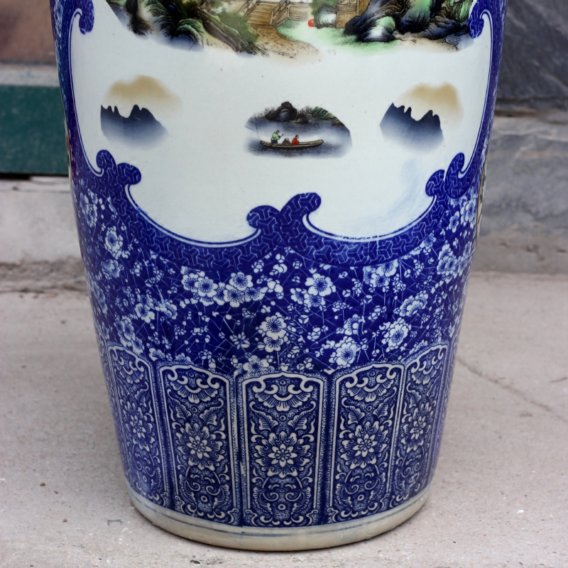 Jingdezhen ceramics jiangshan jiao more pastel sitting room of large vase household furnishing articles of modern Chinese arts and crafts