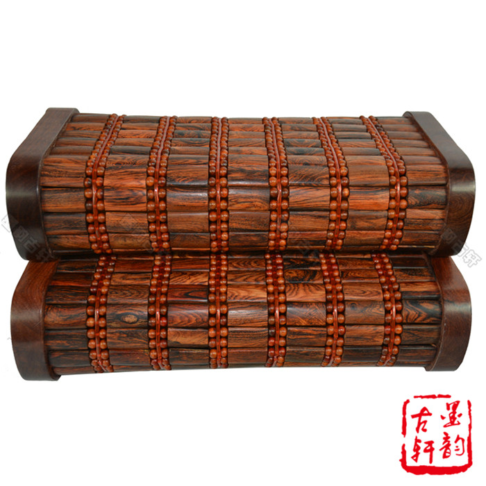 Vietnam Yellow Flower Mat Pillow Mahogany Carved Healthy Pillow with Beautiful Textures for Elders Summer Cool Pillow