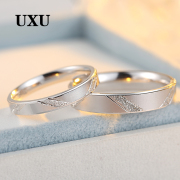 UXU925 sterling silver couple nhẫn một cặp sinh viên nam giới và phụ nữ đuôi nhẫn cặp của Nhật Bản và Hàn Quốc sáng tạo vòng chữ miễn phí