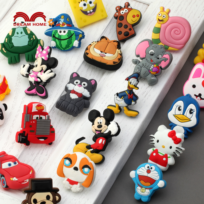 Cartoon handle children's room drawer handle shoe cabinet door handle environmental protection soft rubber handle European pastoral country animation