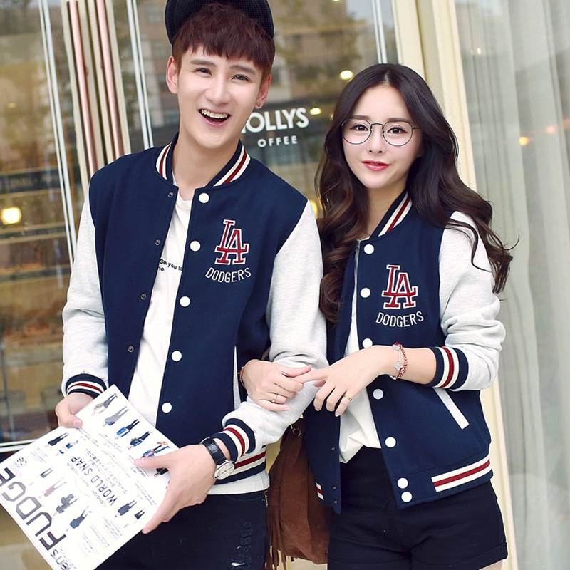 19 áo khoác mùa xuân Hàn Quốc cộng với kích thước áo len nam cộng với đồng phục bóng chày nhung nam áo khoác nam học sinh lớp mỏng - Đồng phục bóng chày
