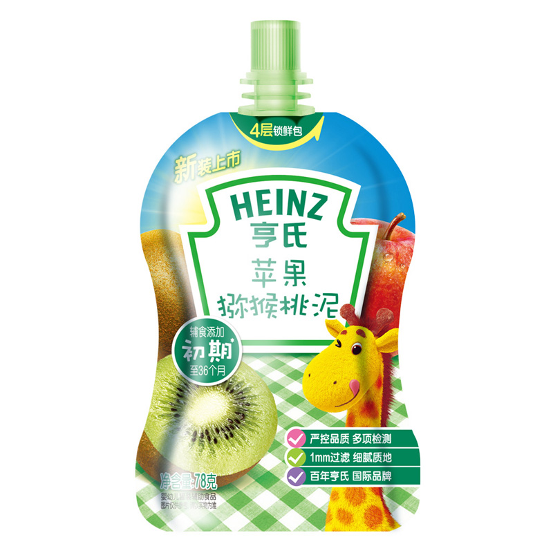 乐友孕婴童亨氏果蔬泥(苹果猕猴桃泥)(6-36月)78g婴儿辅食果蔬泥