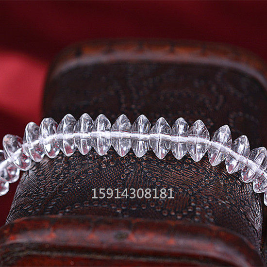 Linglong Pavilion natural white crystal 8mm abacus beads scattered beads diy hand-worn beads bracelet necklace Partition beads accessories
