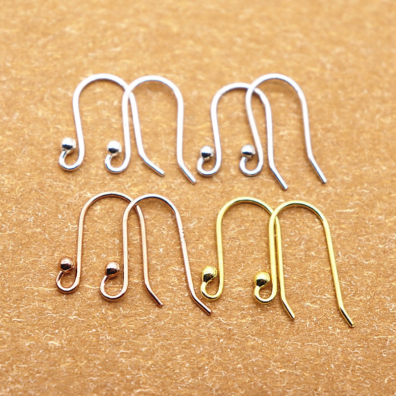 925 Pure Silver Earrings Accessories DIY Ornaments Earrings Thick Ear Hook Earrings Anti-Allergy Homemade Paparazzi don't fall out of color brand new