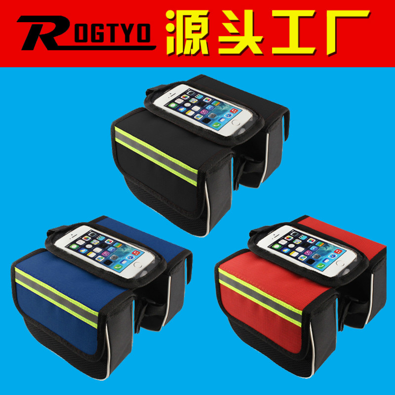 Bike Upper Tube Bag Mountaineering Car Saddle Pack Hard Shell Beam Bag Riding Equipable Bike Accessories Bag Touch phone bag