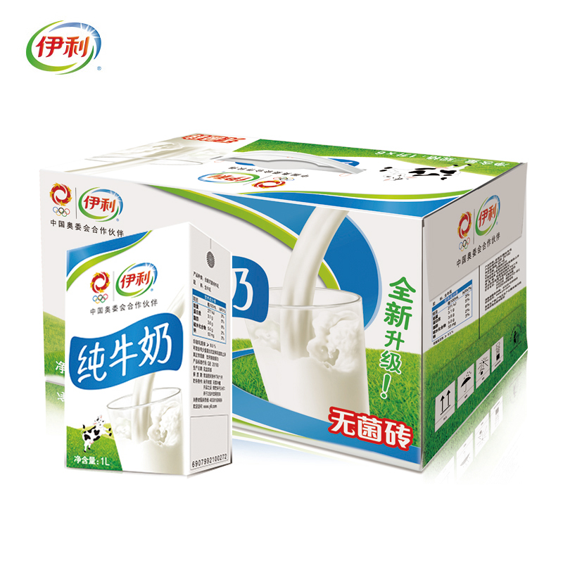 【天猫超市】伊利纯牛奶 无菌砖纯牛奶1L*6盒/提