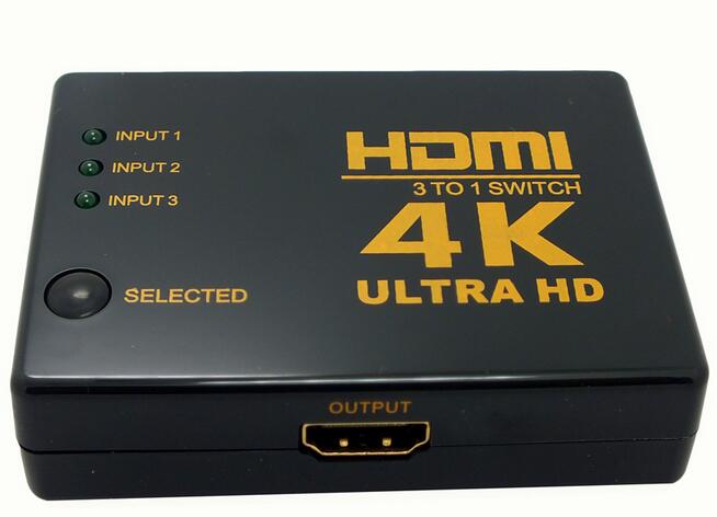 Rush new HDMI 3*1 rectangle supports 4k2k 1080P 3D3x1HDMI switcher