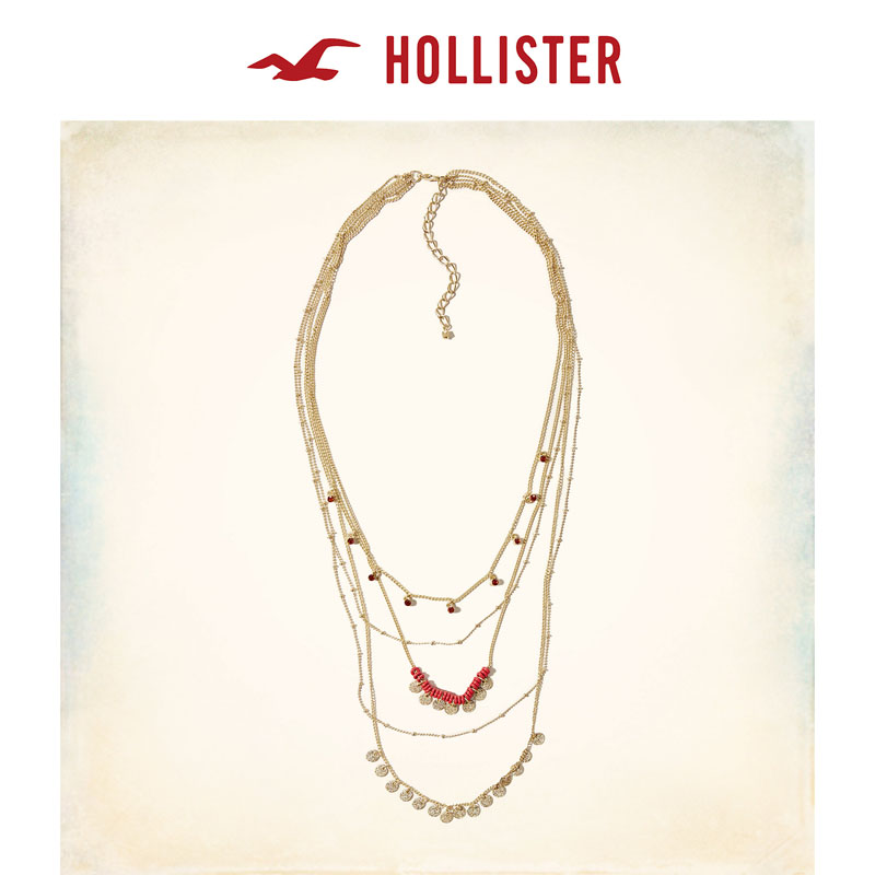 Hollister 2016春装新款多层珠串项链 女 125431