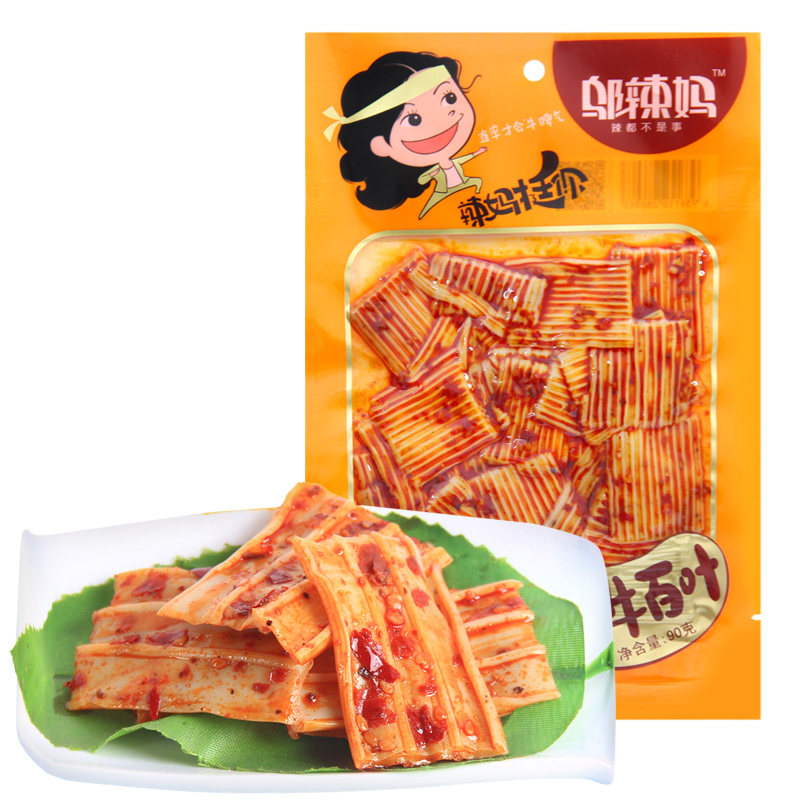 【天猫超市】邬辣妈 素牛百叶90g/包 豆制品 香辣 休闲零食