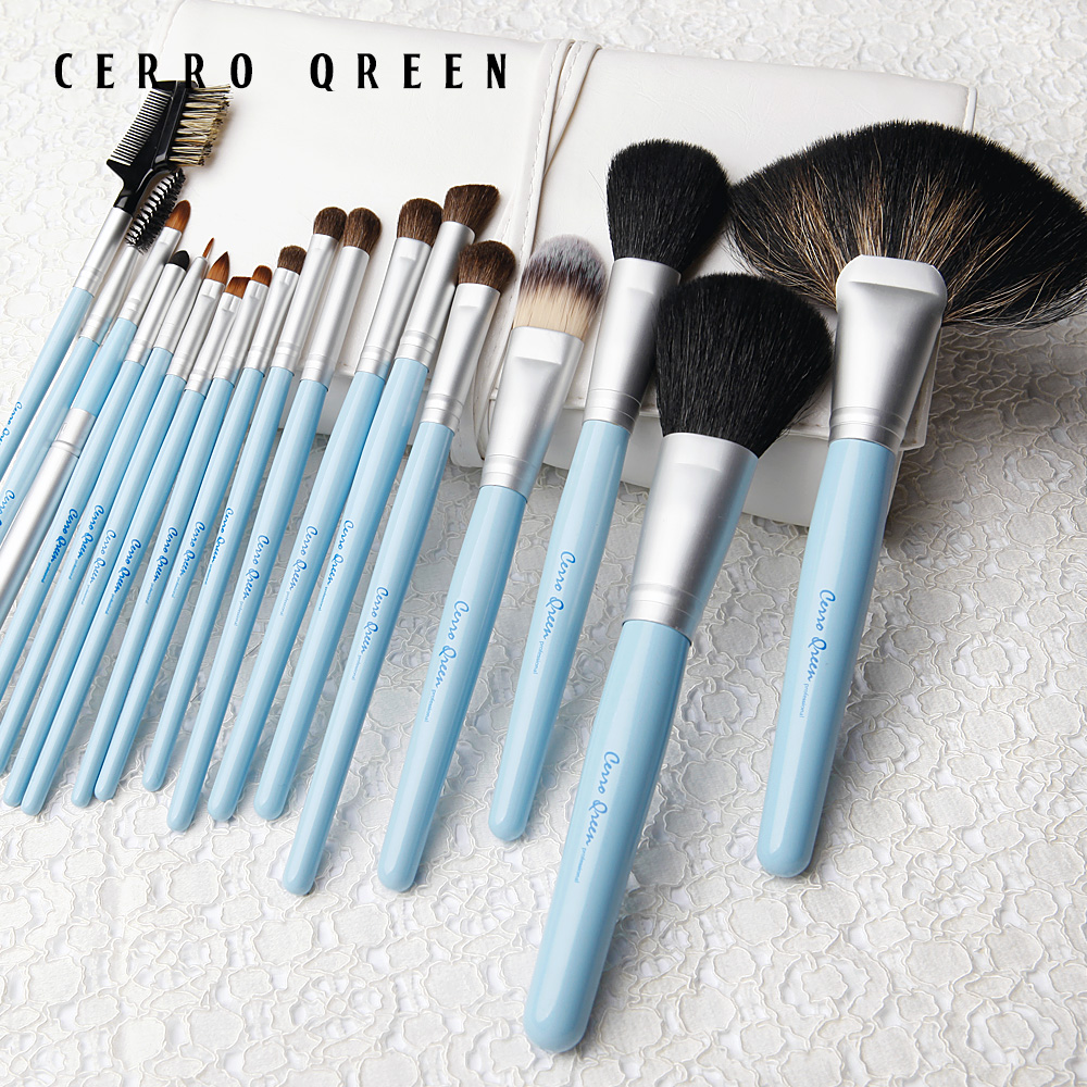 化妆刷套刷cerro qreen动物毛 18支化妆刷套装 化妆刷 三色可选