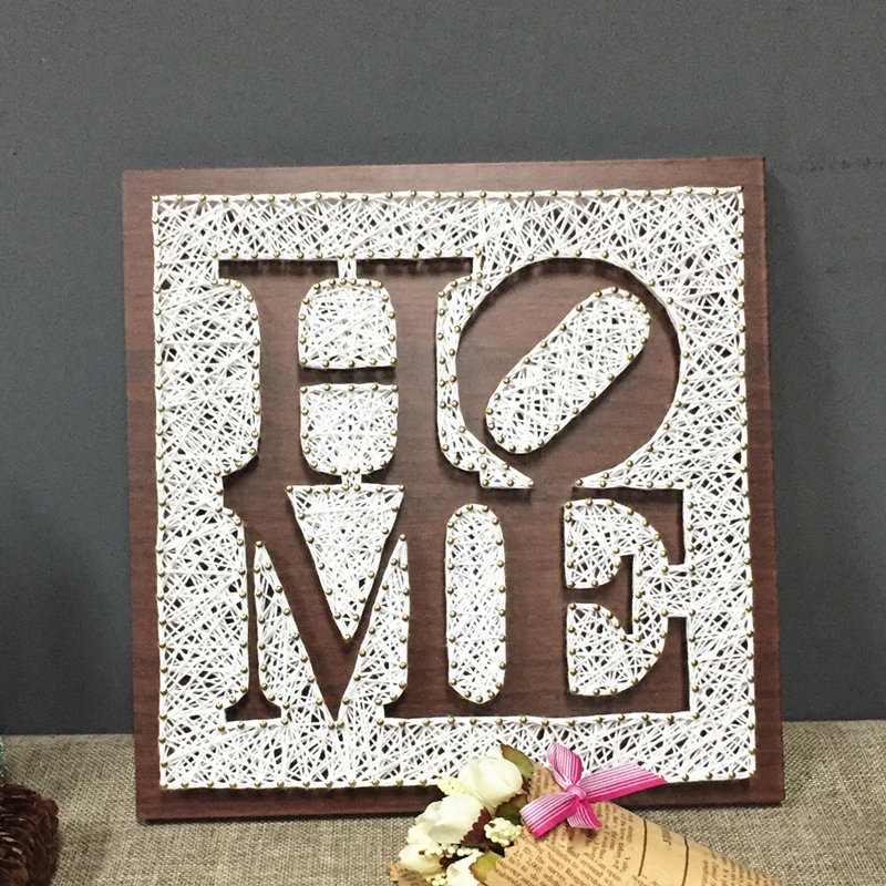 LETTER HOME Yarn painting Nail painting Creative winding painting Handmade diy personalized gift decorative painting Material package